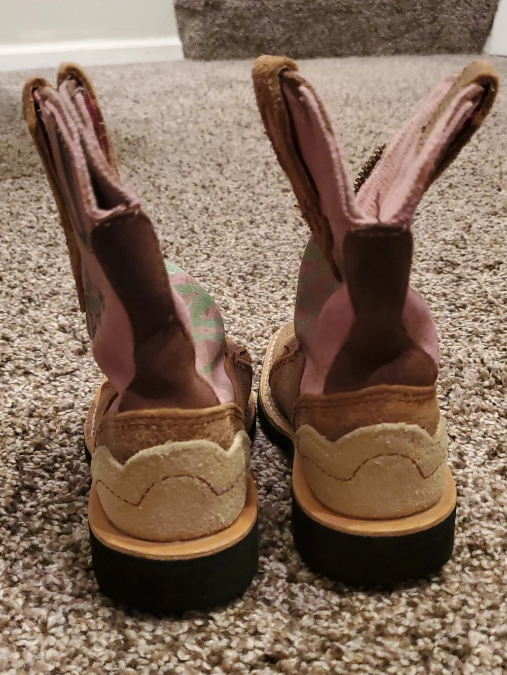 Girls Ariat Zip Up Cowgirl Boots Sz 8